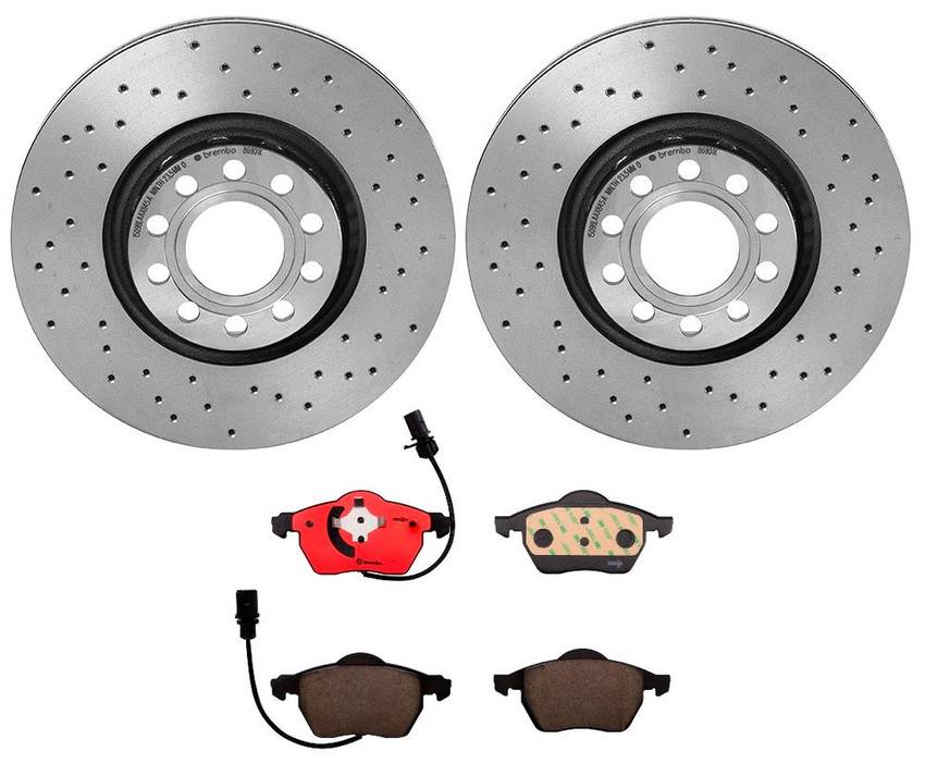 Audi Brake Kit - Pads and Rotors Front (312mm) (Xtra) (Ceramic) 8E0615301R - Brembo 2377251KIT